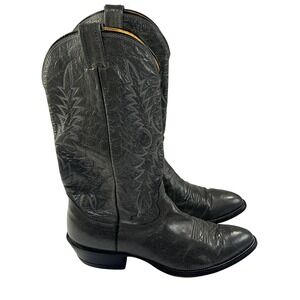 Vintage Nocona Cowboy Boots Mens 10D Grey Leather Western USA Kangaroo Exotic